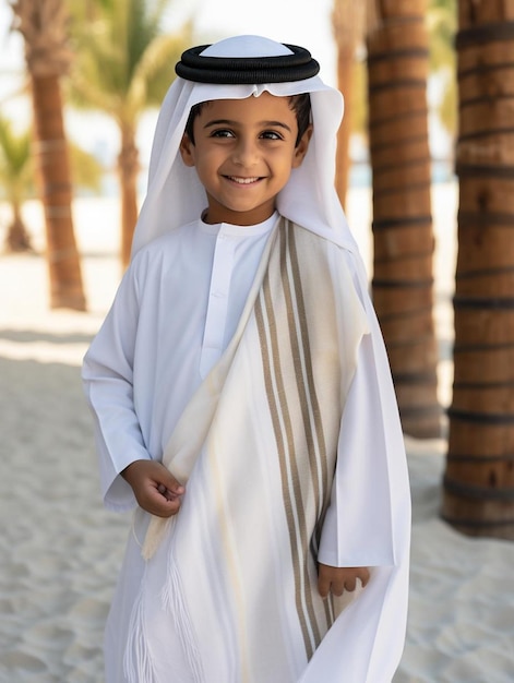 Foto de retrato de niño emiratí de pelo liso masculino