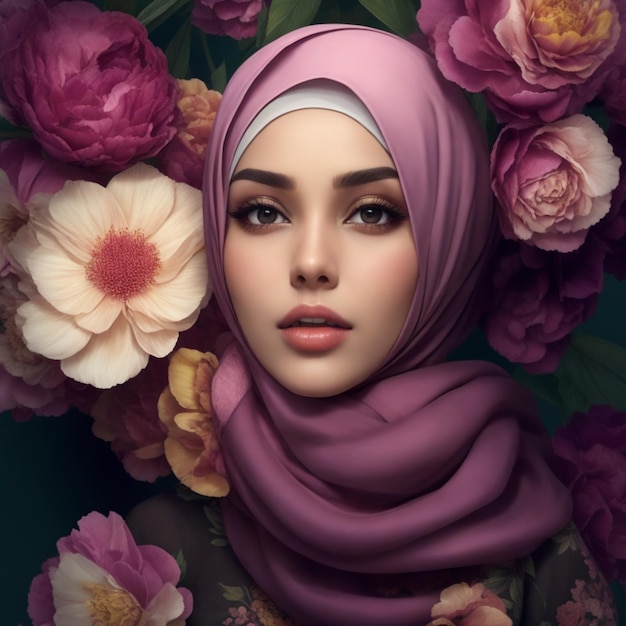 foto revista belleza anuncio estilo hijab flor 1