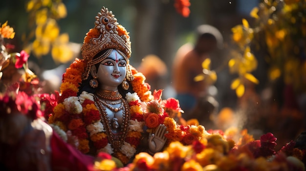 Foto Rituales del festival de Kerala del festival de Vishnu Vishnu o vista de Vishnu generada por IA
