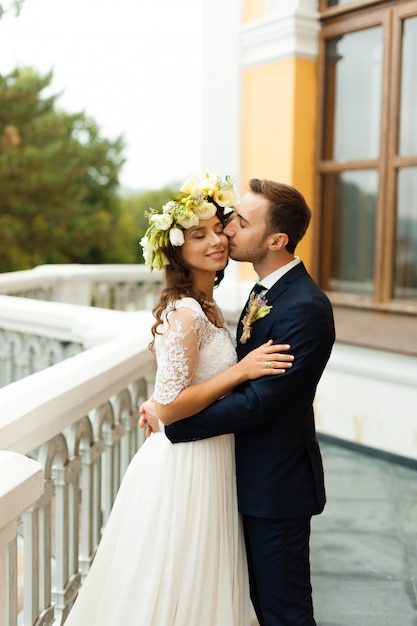 Foto romántica de novios