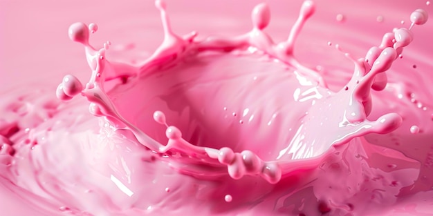 una foto rosa y blanca de un líquido rosa con la palabra en él