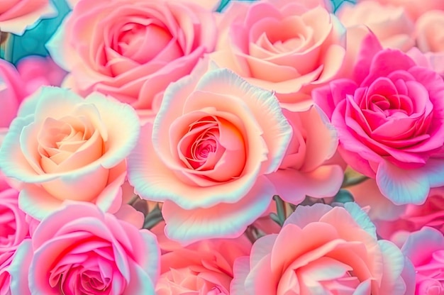 Foto de una rosa con flores suaves Fondo de rosas