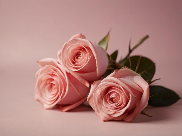Foto rosa Rosen auf rosa Hintergrund