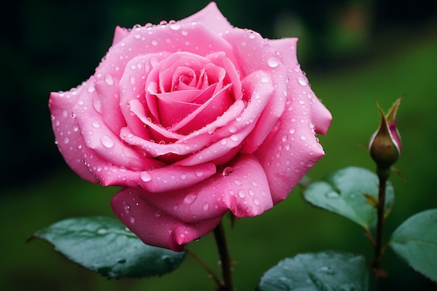 Foto de rosas con rosas de rocío de la mañana