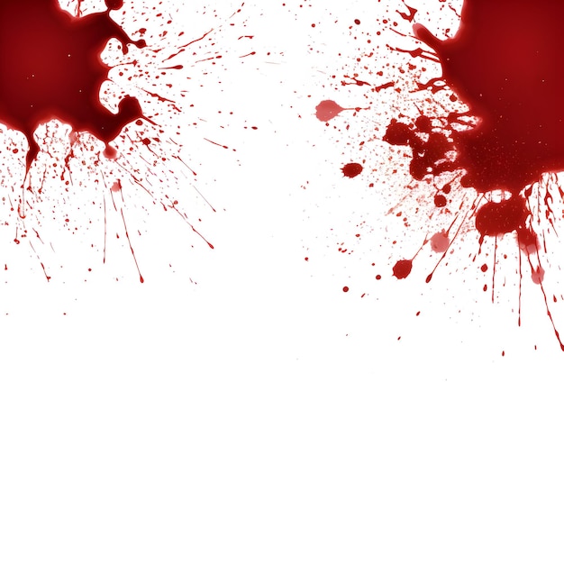 Foto-rote Blutflecken sind auf einem weißen Hintergrund verschmiert