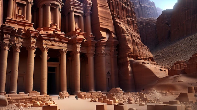 Una foto de las ruinas de petra en el desierto.