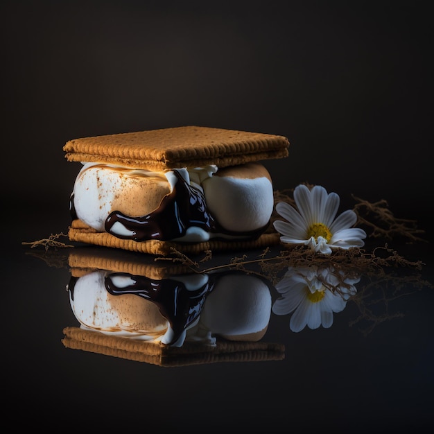 Foto S'mores auf schwarzem Hintergrund Food Photography