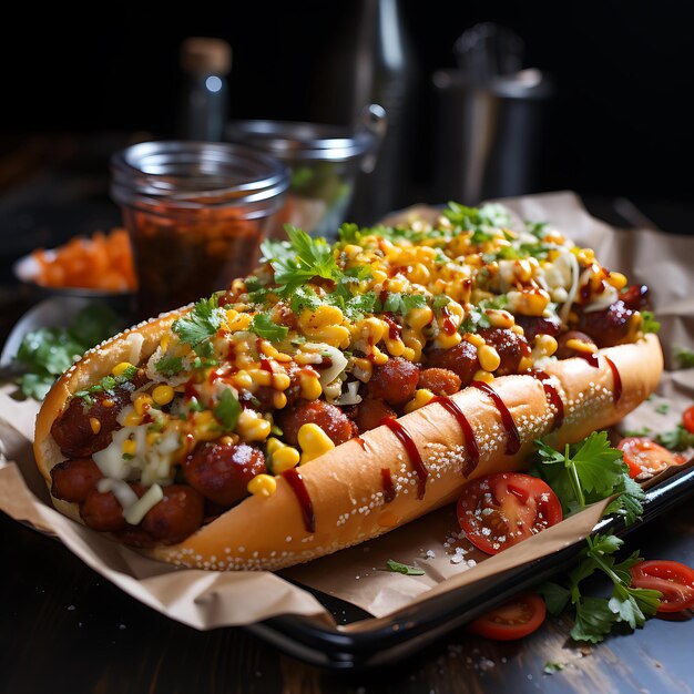 foto de un sabroso perrito caliente americano comida callejera a la luz del día foodblog