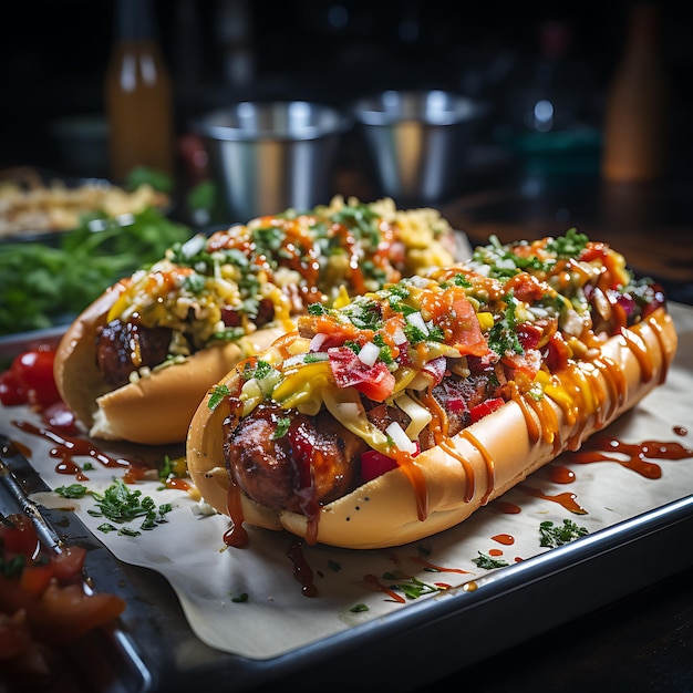 foto de un sabroso perrito caliente americano comida callejera a la luz del día foodblog