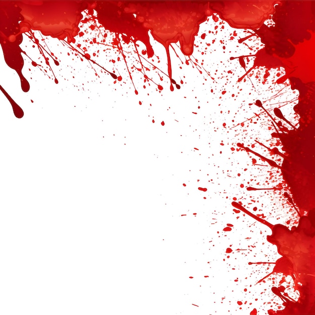 Foto Sangue gotejando isolado em fundo branco Sangue vermelho fluindo salpicos gotas e trilha