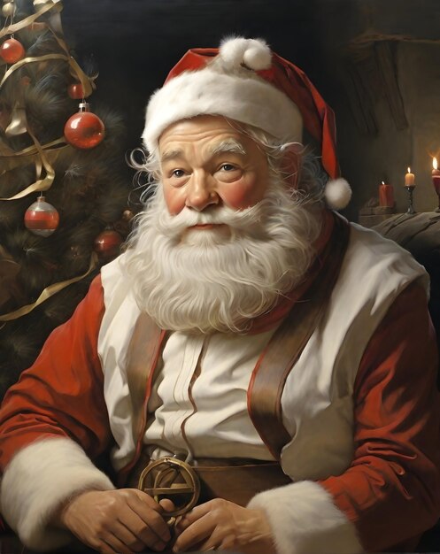 Una foto de Santa Claus real con regalos