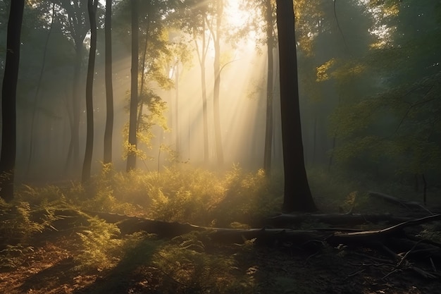 Foto schöne Landschaft des Waldes mit Blick auf die Natur