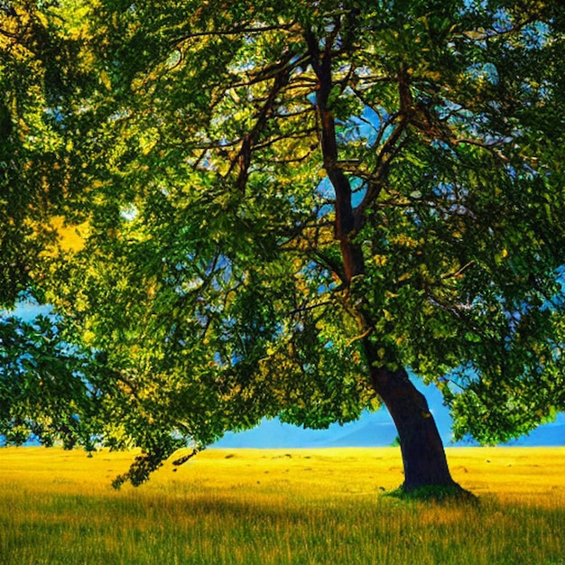 Foto schöne Landschaft mit Baum