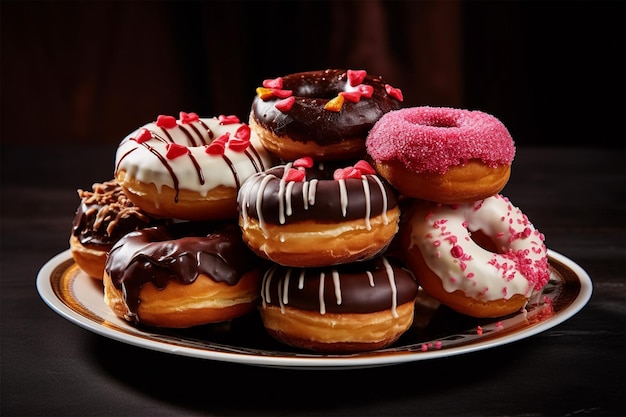 Foto Schönheit verschiedene Donuts