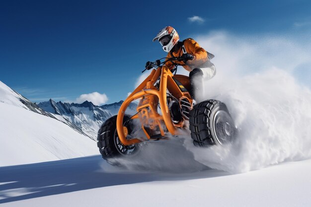 foto scoot de nieve bicicleta de nieve deportes extremos de invierno