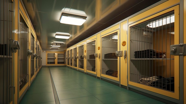 Una foto de la sección de alojamiento de mascotas para pernoctaciones