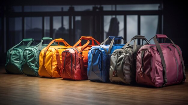 Una foto de una sección con bolsas de duffel deportivas