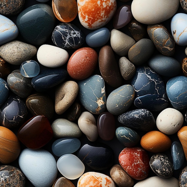 foto sem costura com um padrão realista de pedras bonitas