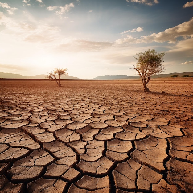 foto de una sequía calentamiento global