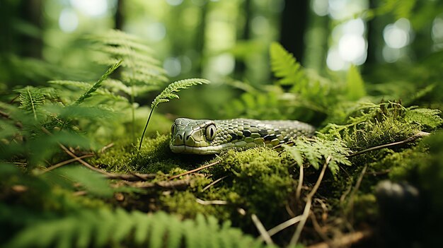 Foto de serpiente peligrosa renderizada en 3D