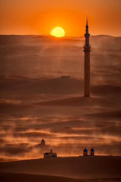 foto shillouette da mesquita dos minaretes
