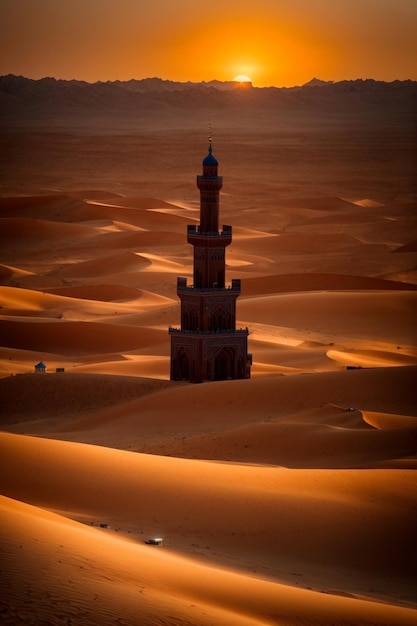 foto shillouette de la mezquita de los minaretes