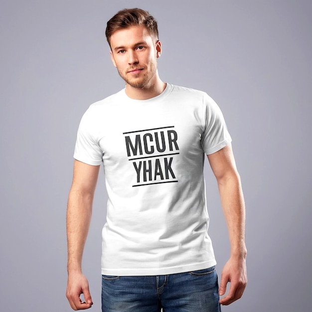 Foto-Shirt-Mockup-Konzept mit einfacher Kleidung