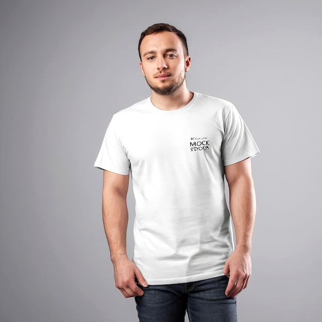 Foto-Shirt-Mockup-Konzept mit einfacher Kleidung