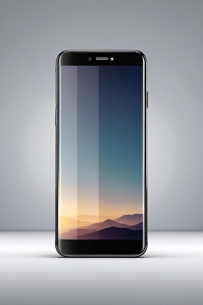 Foto foto silberne smartphone-vorderseite mit weißem hintergrund