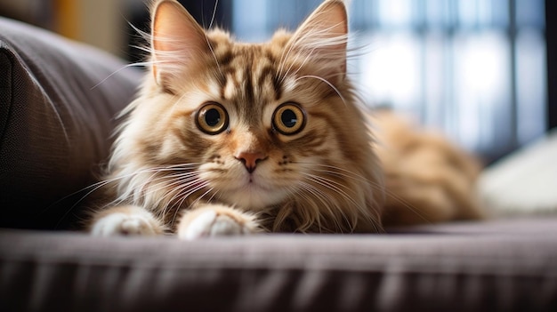 Una foto sincera de un gato con una expresión divertida