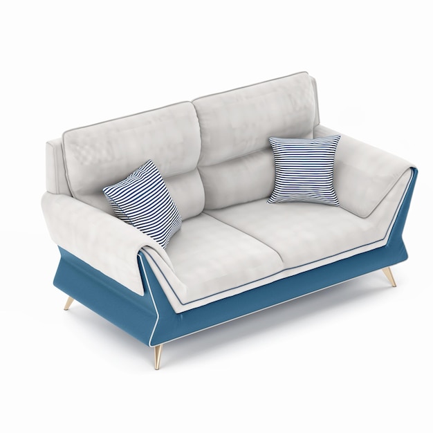Foto foto sofa isoliert weißer hintergrund sofa 3d render premium