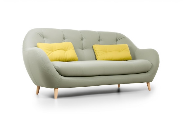 Foto de sofá moderno clásico aislado sobre fondo blanco.