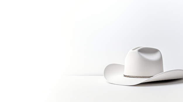 Foto del sombrero de vaquero blanco aislado sobre un fondo blanco