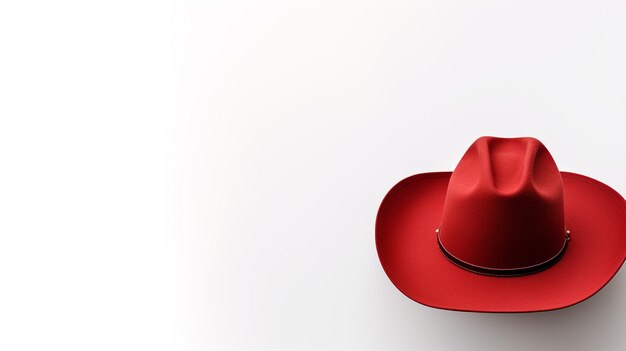 Foto del sombrero de vaquero rojo aislado sobre fondo blanco