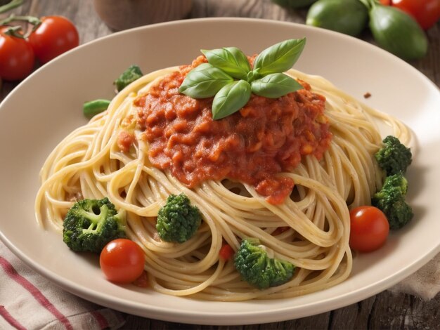 Foto Spaghetti und Gemüse