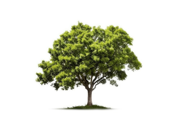 foto de stock de árbol verde fondo blanco aislado AI generativa