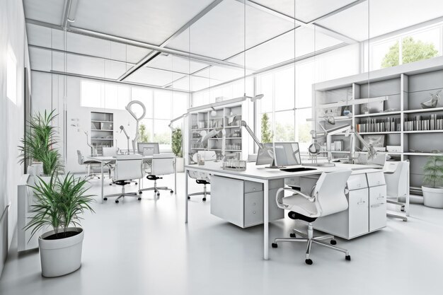 foto stock de projetar um escritório funcional para pesquisa médica IA generativa