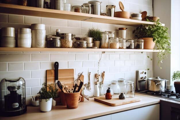 foto de stock del interior de la cocina fotografía generada por ai