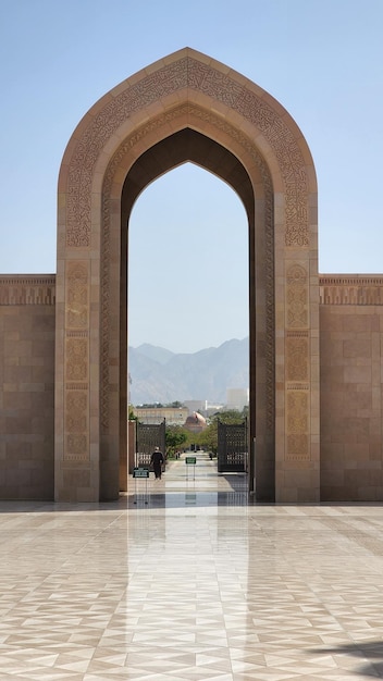 Foto Sultan Qaboos Grand Mosque Muscat An Iconic Architectural Wonder Oman Nizwa Arab Islamic