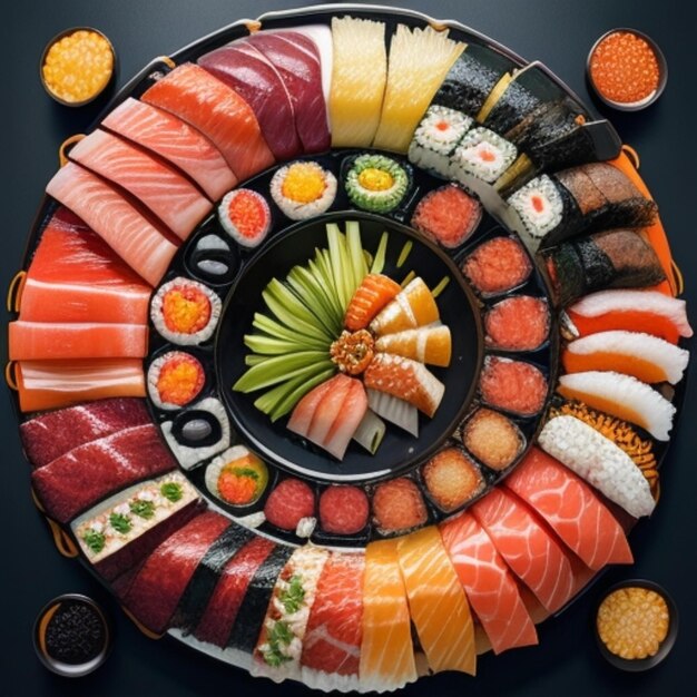 Foto una foto de sushi.