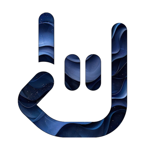 Foto-Symbol Handhörner blauer Gradient Hintergrund-Stil-Design