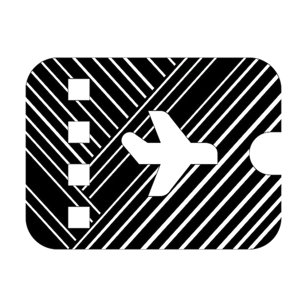 Foto foto-symbole flugkarte-symbol schwarz-weiße diagonale linien
