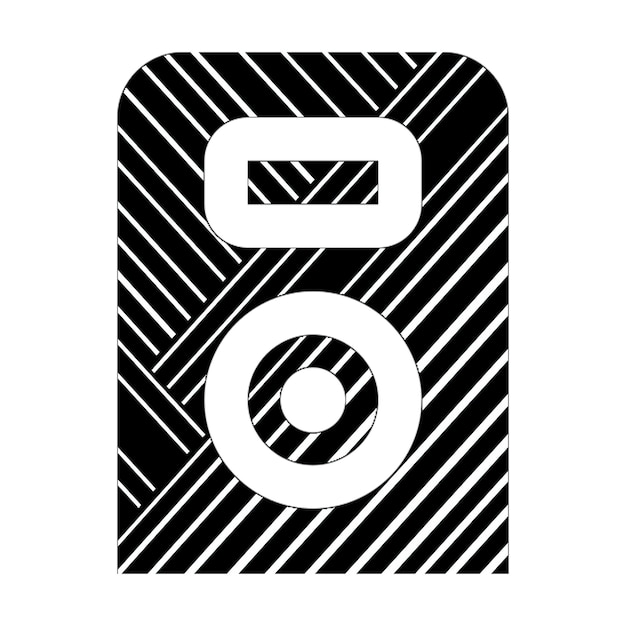 Foto foto-symbole mp3-player-symbolen schwarz-weiße diagonale linien
