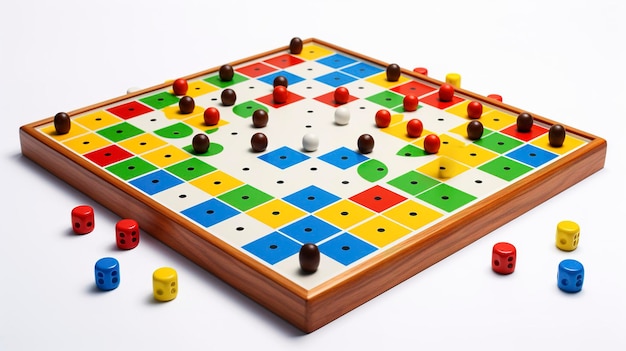 Una foto de un tablero de juego de Ludo.