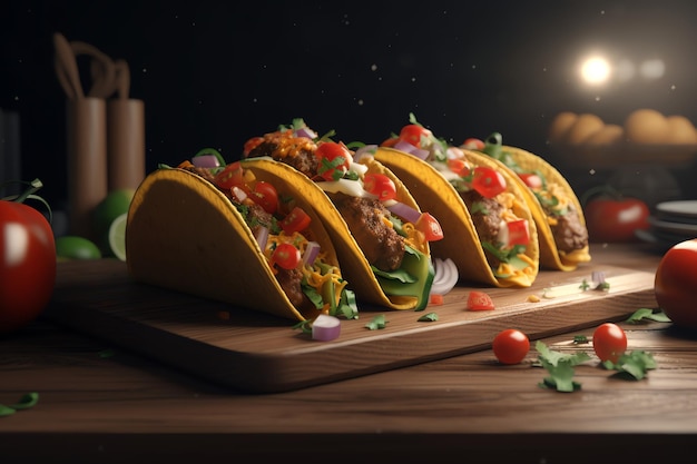 Foto de tacos con verdura y carne