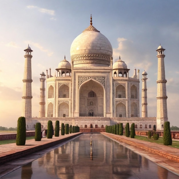 La foto del Taj Mahal en Agra, la India