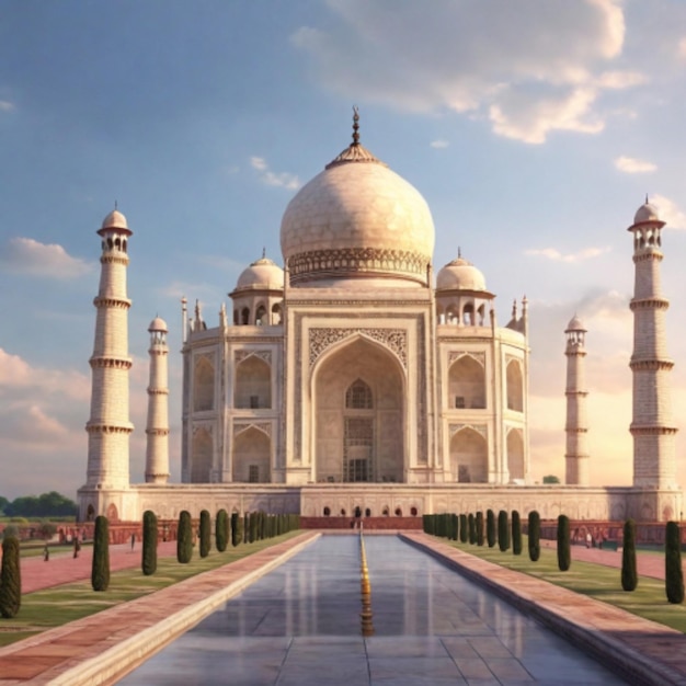 La foto del Taj Mahal en Agra, la India