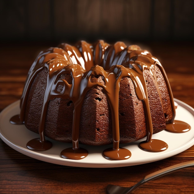 Foto de una tarta de chocolate con chocolate y nueces encima.