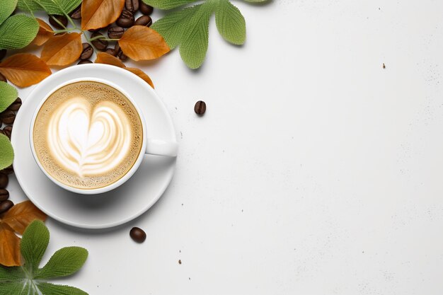 Foto foto de una taza de café capuchino recién hecho