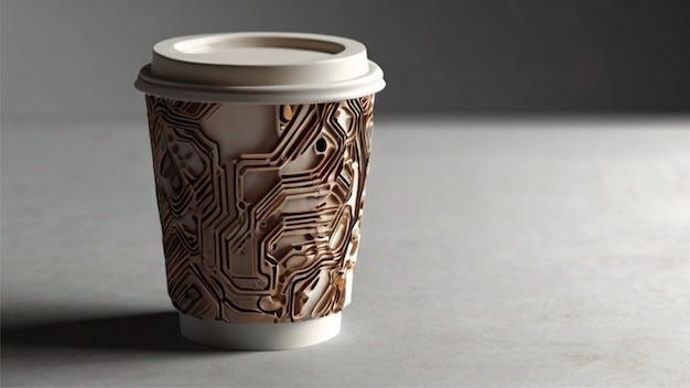 foto de la taza de café de papel en blanco creada con tecnología de IA generativa